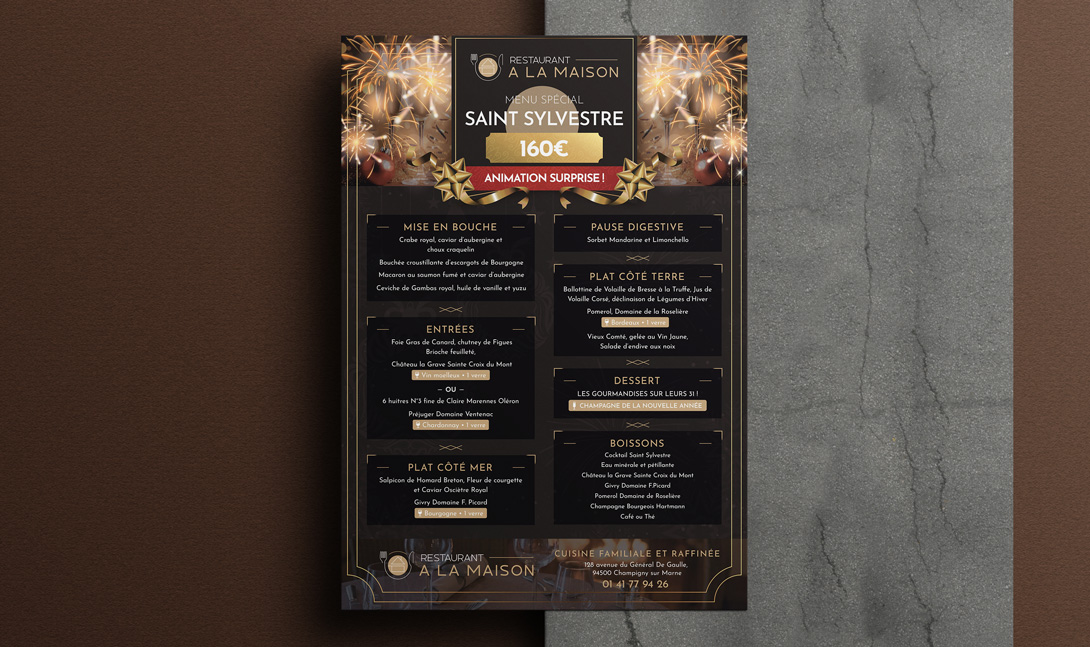 À la maison • Menu Saint Sylvestre 2025